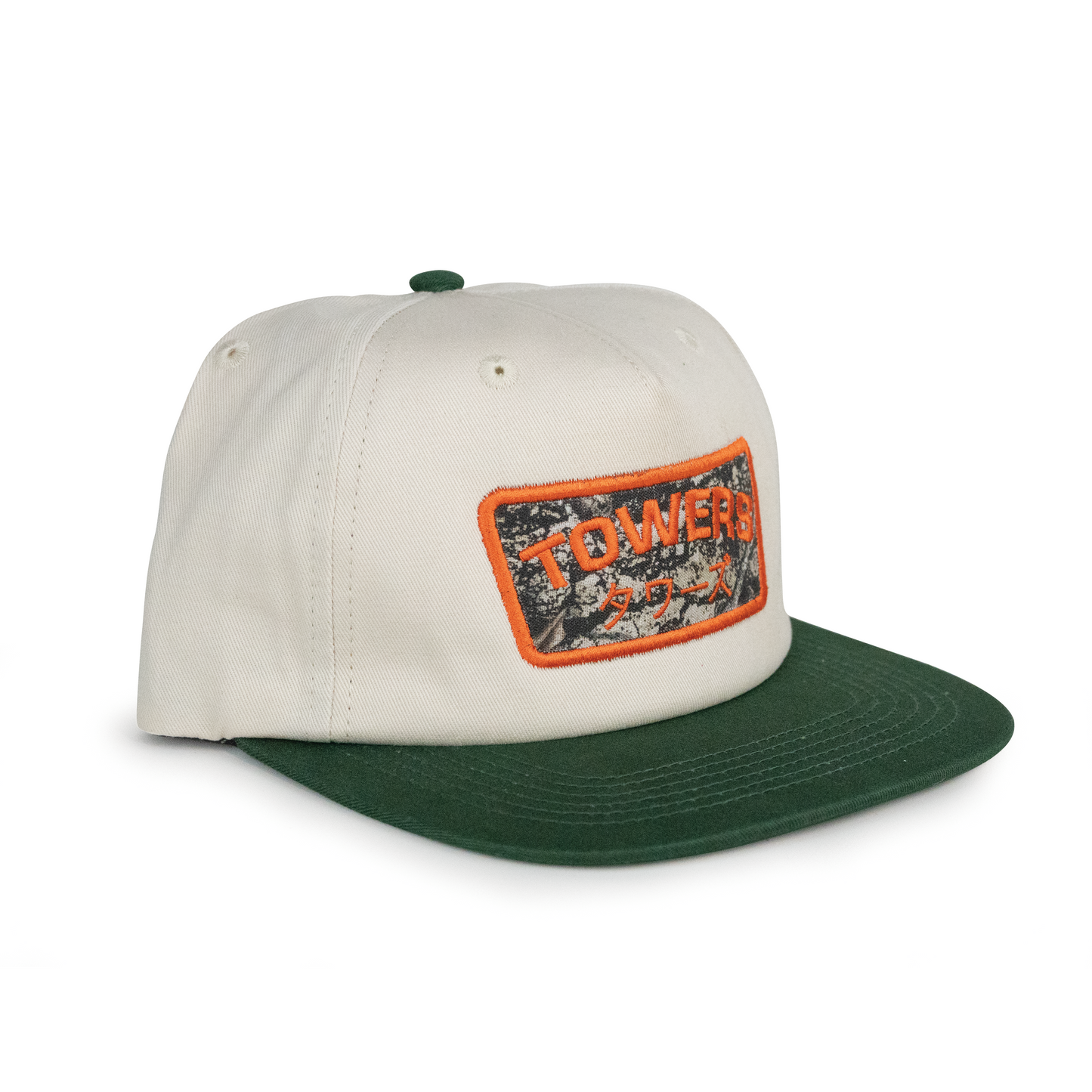 Towers Headwear Branch Patch Snapback - Cream Green