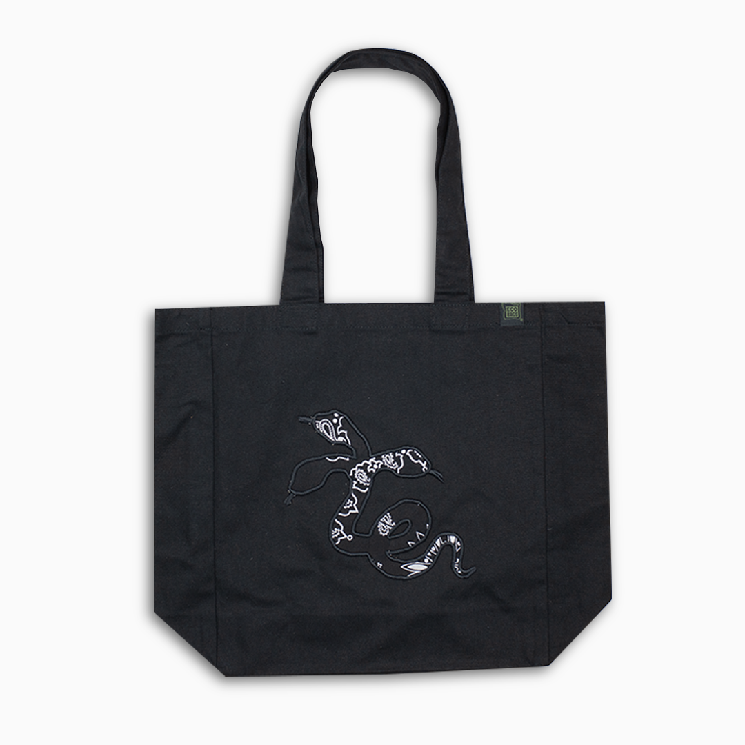 TightRope EmB Snake Applique Tote - Black Black