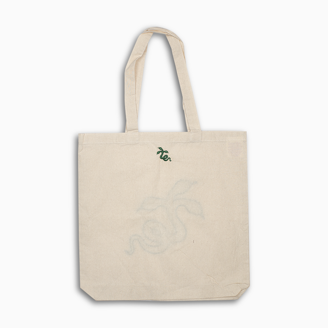 TightRope EmB Snake Applique Tote - Natural Cream