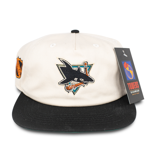 Towers Headwear Sharks Hat - Cream Black