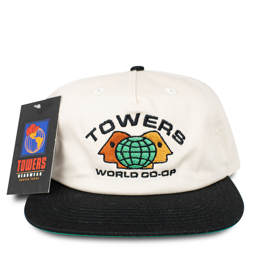 Towers Headwear World Co-op Hat - Cream Black